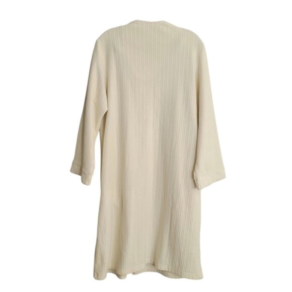 Vintage Womans Lovely House Dress Cream Embroidered Button-Up - Picture 15 of 15